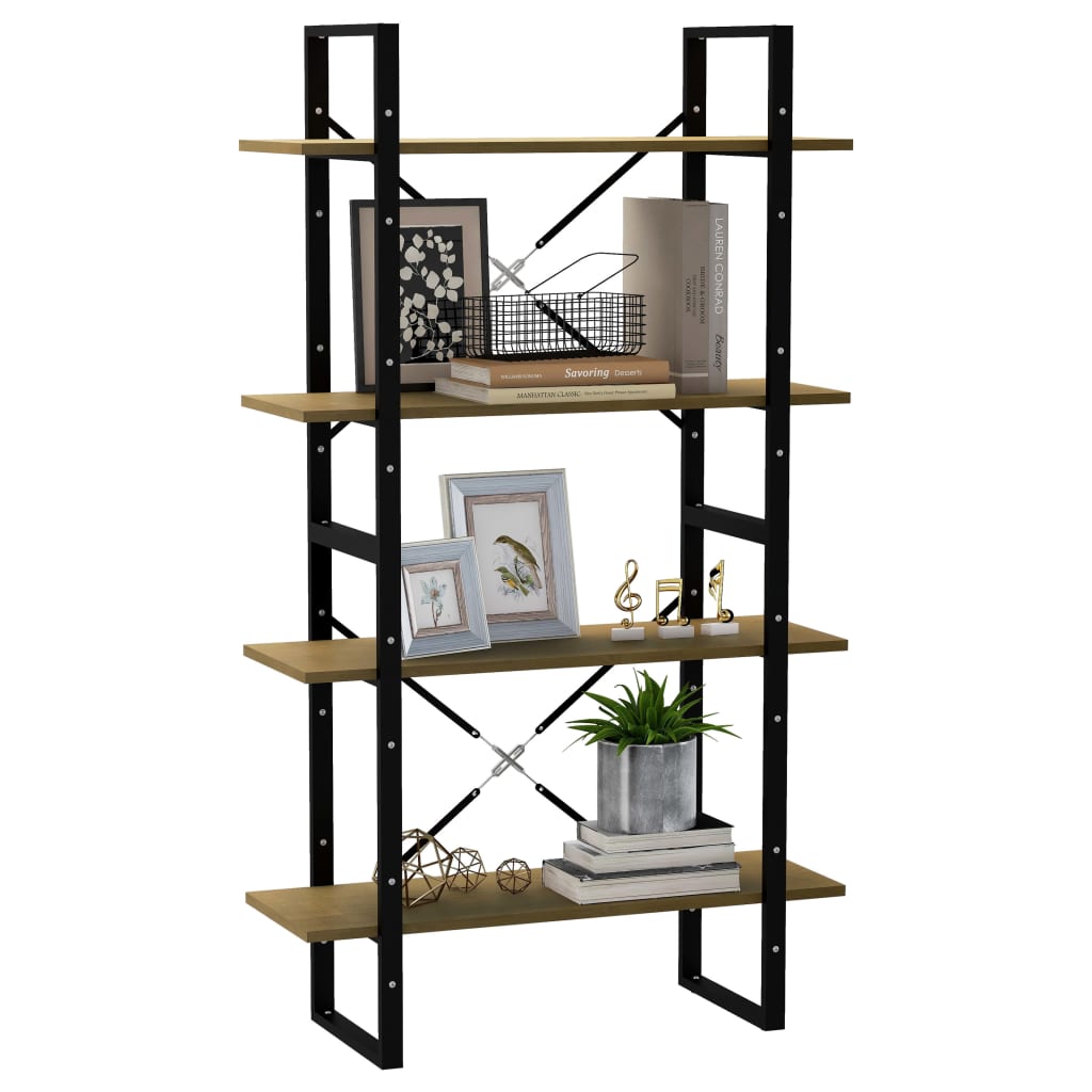 Boekenkast Met 4 Schappen Massief Grenen Natuurlijk Grenenhout 80 x 30 x 140 cm