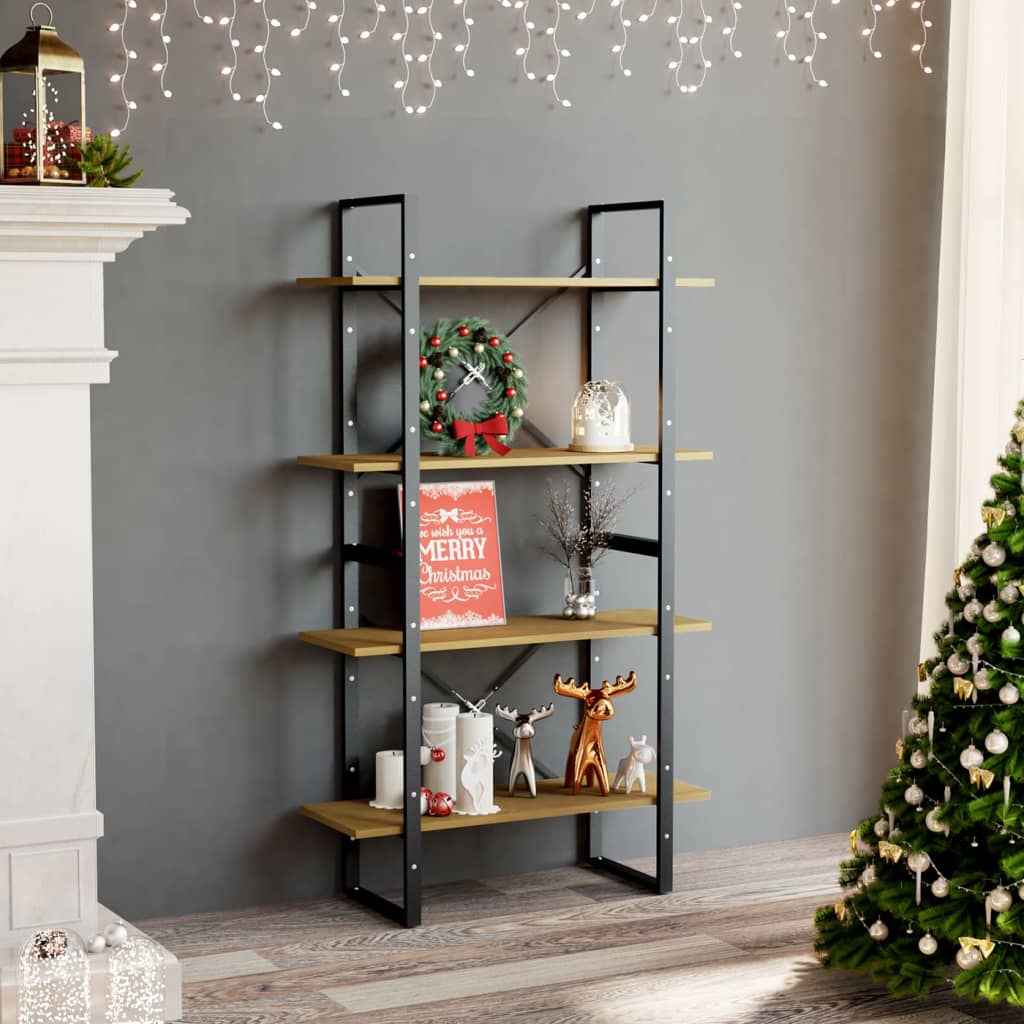 Boekenkast Met 4 Schappen Massief Grenen Natuurlijk Grenenhout 80 x 30 x 140 cm