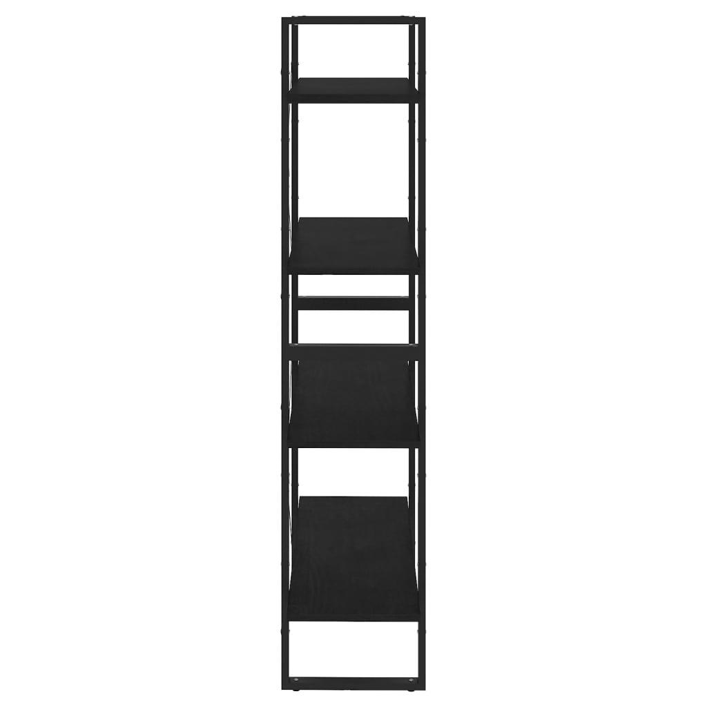 Boekenkast Met 4 Schappen Massief Grenen Zwart 80 x 30 x 140 cm Hout