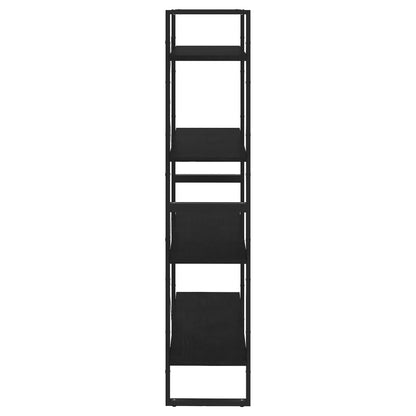 Boekenkast Met 4 Schappen Massief Grenen Zwart 80 x 30 x 140 cm Hout