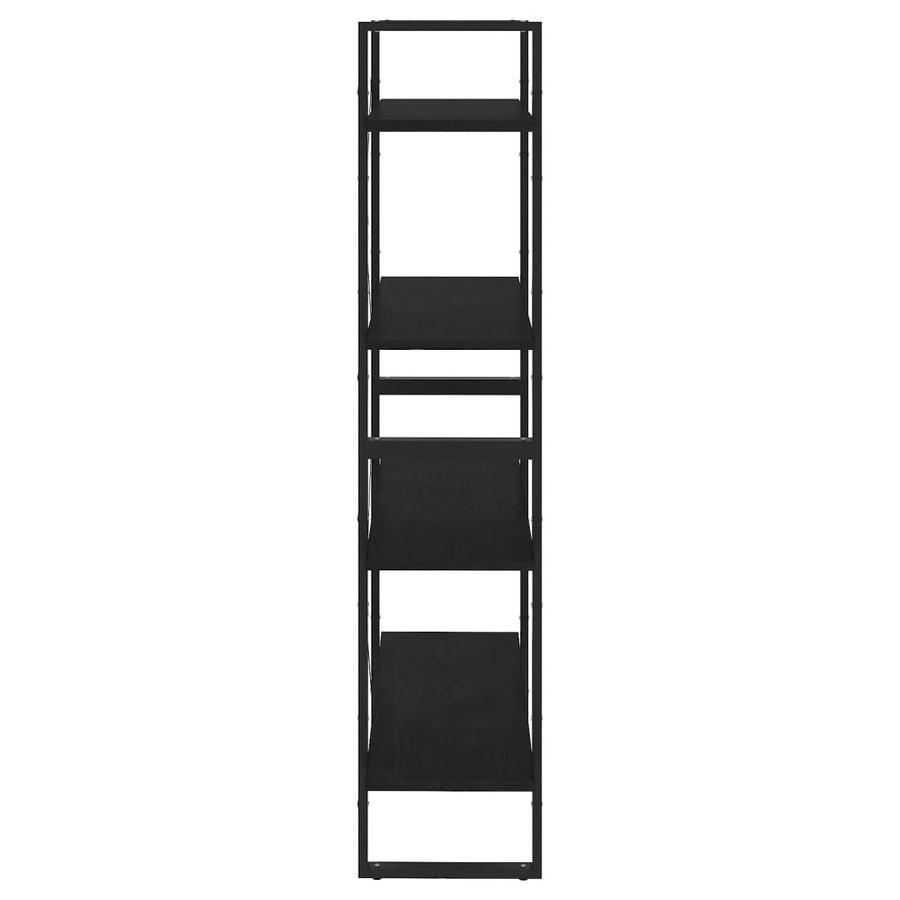 Boekenkast Met 4 Schappen Massief Grenen Zwart 80 x 30 x 140 cm Hout