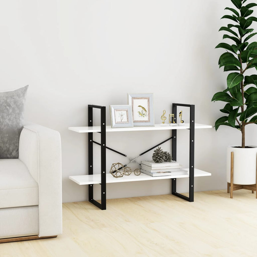 Boekenkast Met 2 Schappen Spaanplaat Wit 100 x 30 x 70 cm Bewerkt hout