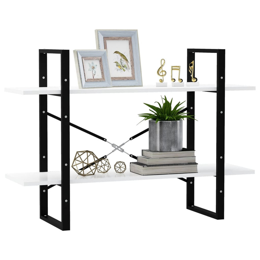 Boekenkast Met 2 Schappen Spaanplaat Wit 100 x 30 x 70 cm Bewerkt hout