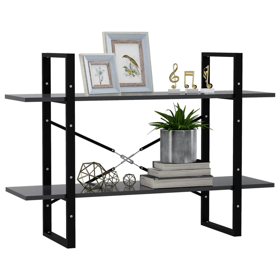 Boekenkast Met 2 Schappen Spaanplaat Grijs 100 x 30 x 70 cm Bewerkt hout