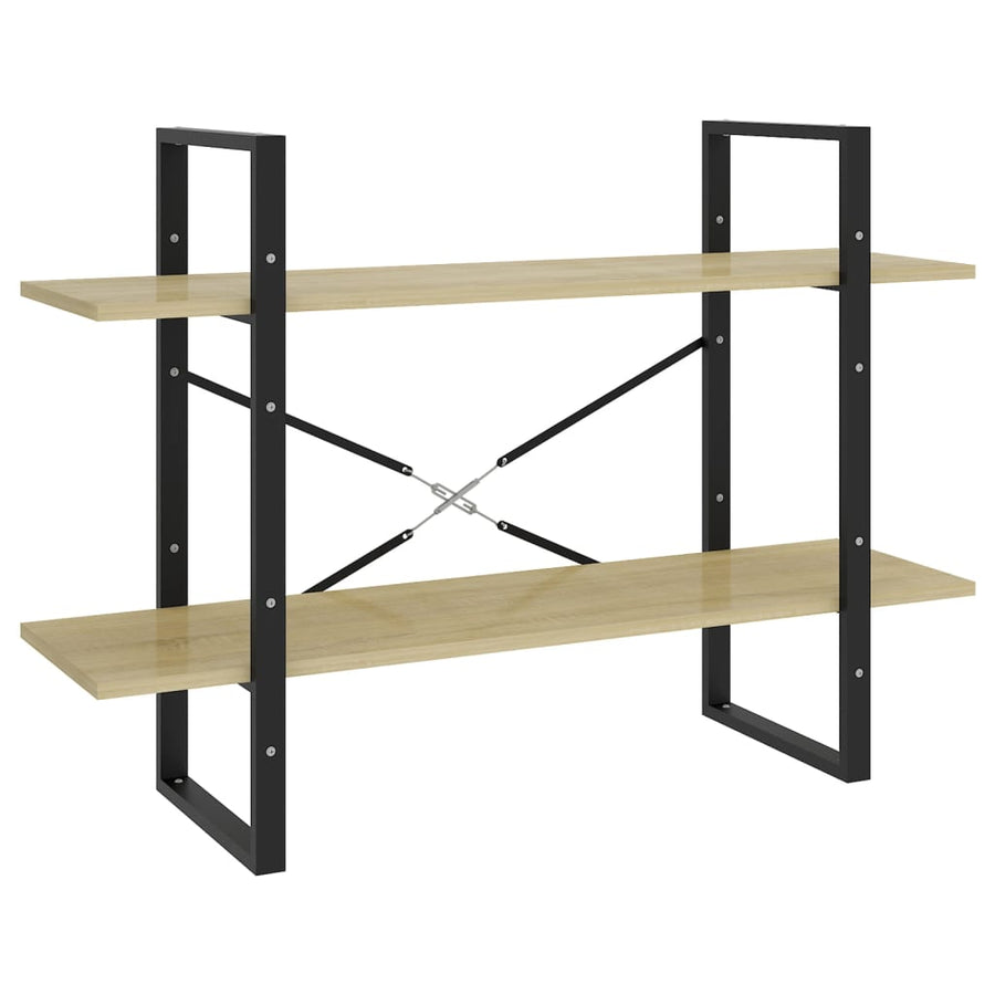 Boekenkast Met 2 Schappen Spaanplaat Sonoma Eiken 100 x 30 x 70 cm Bewerkt hout