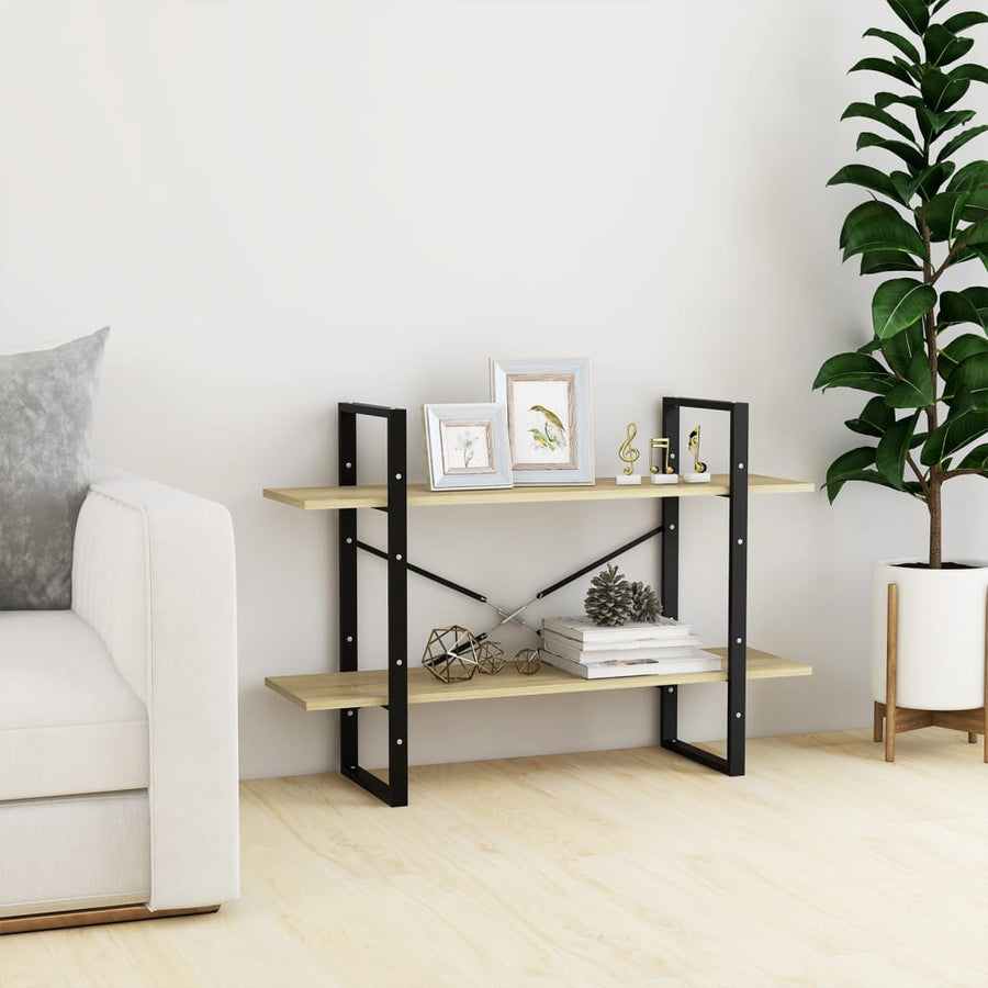 Boekenkast Met 2 Schappen Spaanplaat Sonoma Eiken 100 x 30 x 70 cm Bewerkt hout