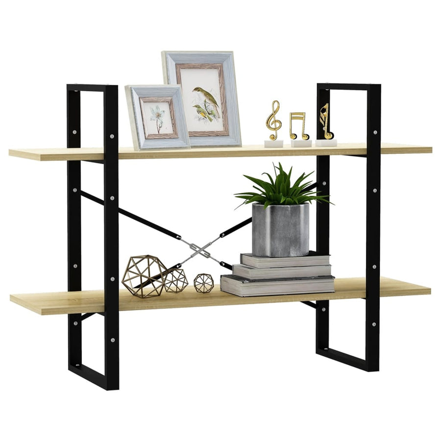Boekenkast Met 2 Schappen Spaanplaat Sonoma Eiken 100 x 30 x 70 cm Bewerkt hout