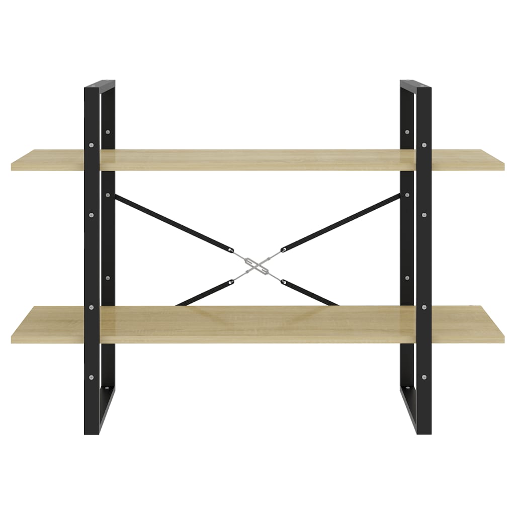 Boekenkast Met 2 Schappen Spaanplaat Sonoma Eiken 100 x 30 x 70 cm Bewerkt hout