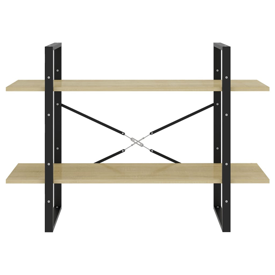 Boekenkast Met 2 Schappen Spaanplaat Sonoma Eiken 100 x 30 x 70 cm Bewerkt hout