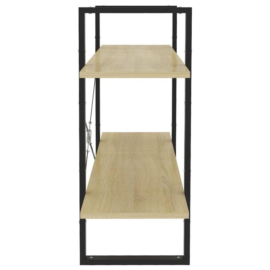 Boekenkast Met 2 Schappen Spaanplaat Sonoma Eiken 100 x 30 x 70 cm Bewerkt hout