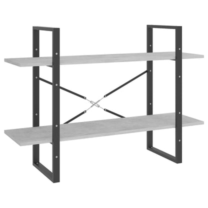 Boekenkast Met 2 Schappen Spaanplaat Betongrijs 100 x 30 x 70 cm Bewerkt hout