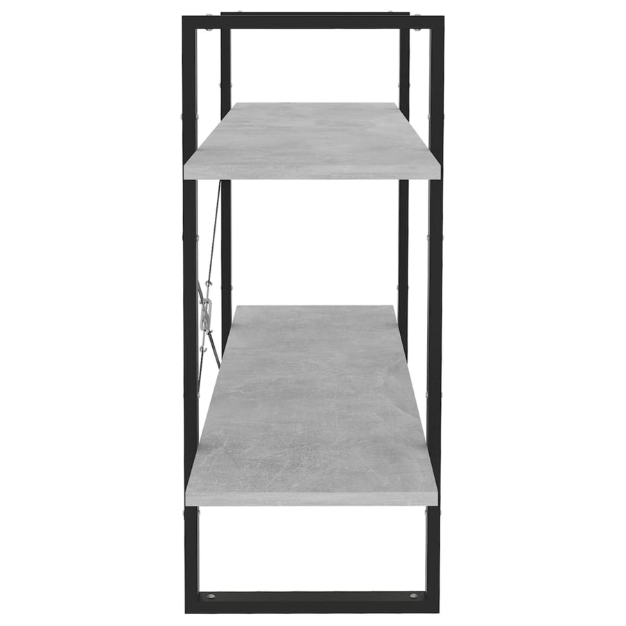 Boekenkast Met 2 Schappen Spaanplaat Betongrijs 100 x 30 x 70 cm Bewerkt hout