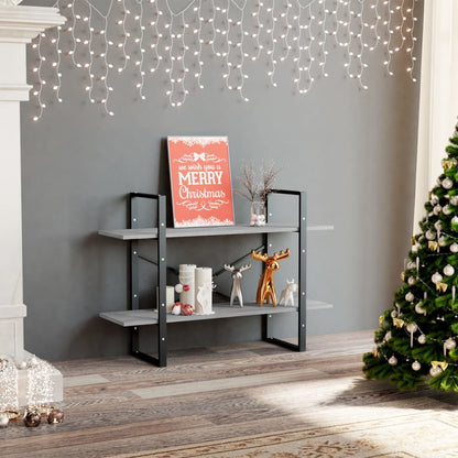 Boekenkast Met 2 Schappen Spaanplaat Betongrijs 100 x 30 x 70 cm Bewerkt hout