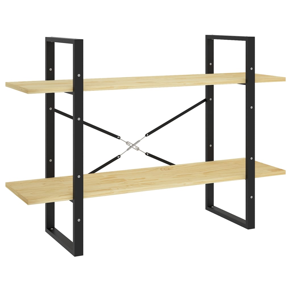 Boekenkast met 2 schappen 100x30x70 cm massief grenenhout 100 x 30 x 70 cm Hout