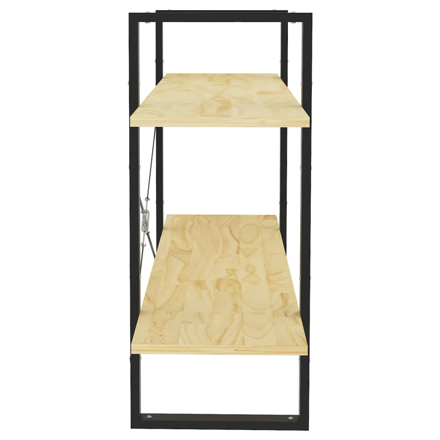 Boekenkast met 2 schappen 100x30x70 cm massief grenenhout 100 x 30 x 70 cm Hout