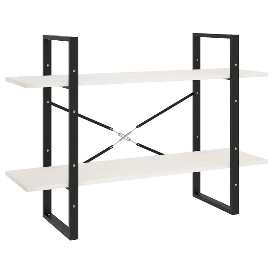 Boekenkast Met 2 Schappen Massief Grenen Wit 100 x 30 x 70 cm Hout