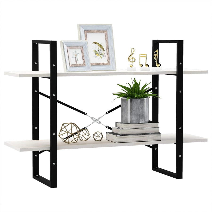 Boekenkast Met 2 Schappen Massief Grenen Wit 100 x 30 x 70 cm Hout