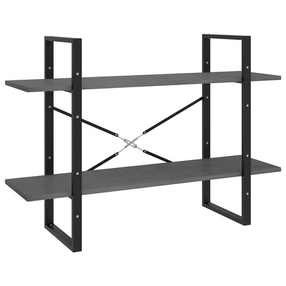 Boekenkast Met 2 Schappen Massief Grenen Grijs 100 x 30 x 70 cm Hout