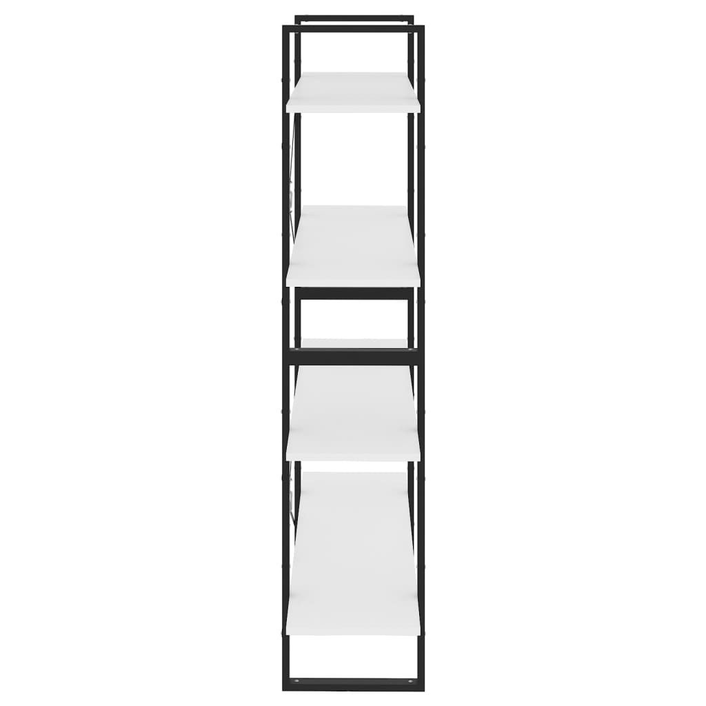 Boekenkast Met 4 Schappen Spaanplaat Wit 100 x 30 x 140 cm Bewerkt hout