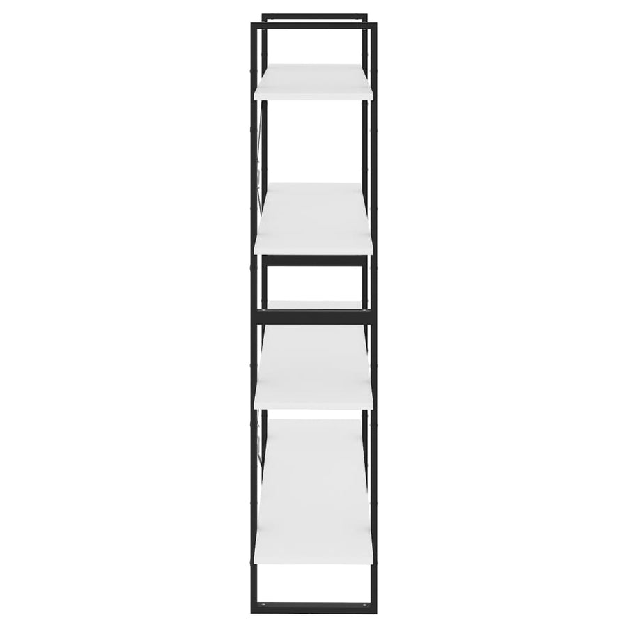 Boekenkast Met 4 Schappen Spaanplaat Wit 100 x 30 x 140 cm Bewerkt hout