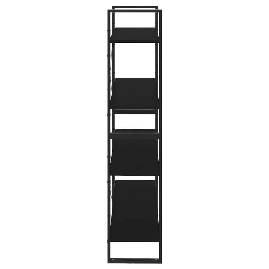 Boekenkast Met 4 Schappen Spaanplaat Zwart 100 x 30 x 140 cm Bewerkt hout
