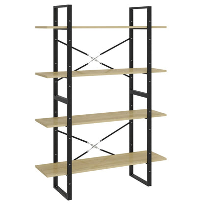 Boekenkast Met 4 Schappen Spaanplaat Sonoma Eiken 100 x 30 x 140 cm Bewerkt hout