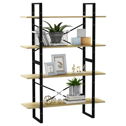 Boekenkast Met 4 Schappen Spaanplaat Sonoma Eiken 100 x 30 x 140 cm Bewerkt hout