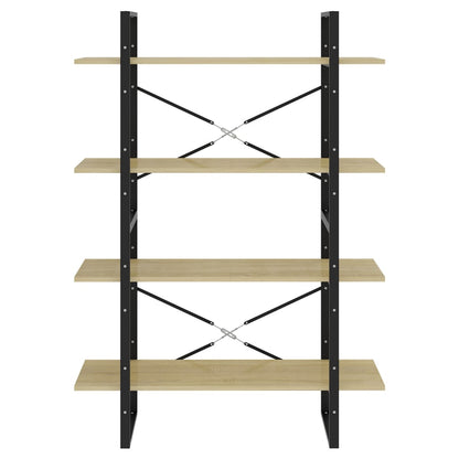 Boekenkast Met 4 Schappen Spaanplaat Sonoma Eiken 100 x 30 x 140 cm Bewerkt hout