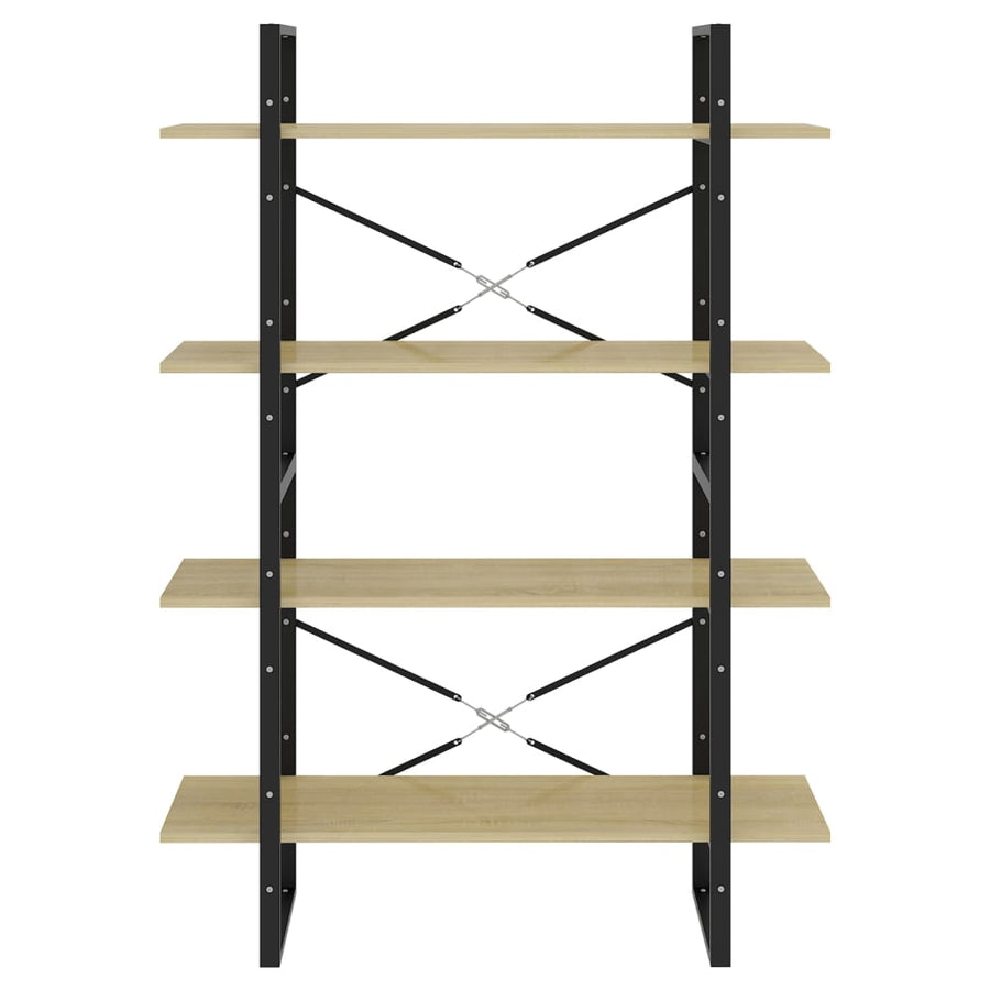 Boekenkast Met 4 Schappen Spaanplaat Sonoma Eiken 100 x 30 x 140 cm Bewerkt hout