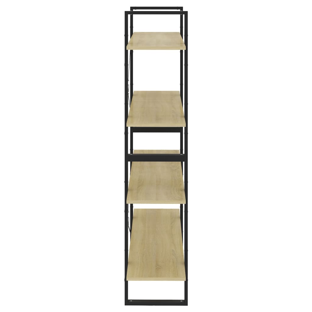 Boekenkast Met 4 Schappen Spaanplaat Sonoma Eiken 100 x 30 x 140 cm Bewerkt hout