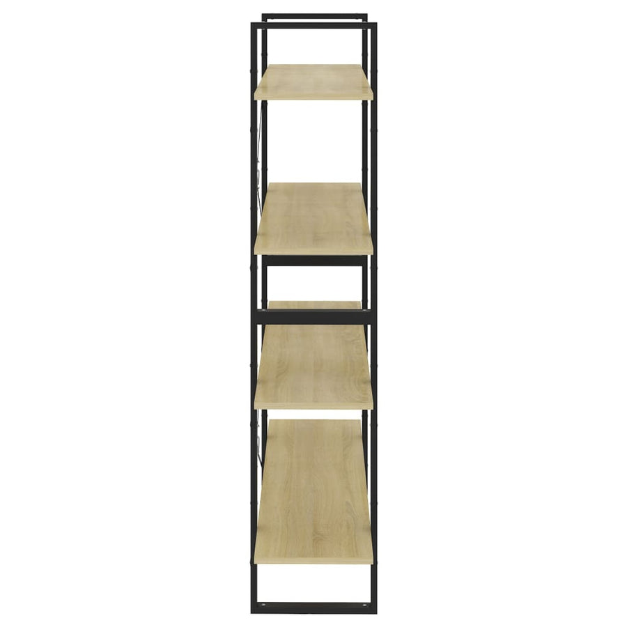 Boekenkast Met 4 Schappen Spaanplaat Sonoma Eiken 100 x 30 x 140 cm Bewerkt hout