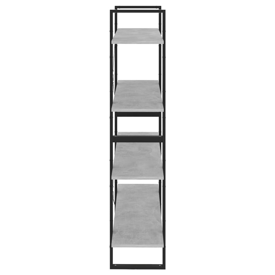 Boekenkast Met 4 Schappen Spaanplaat Betongrijs 100 x 30 x 140 cm Bewerkt hout