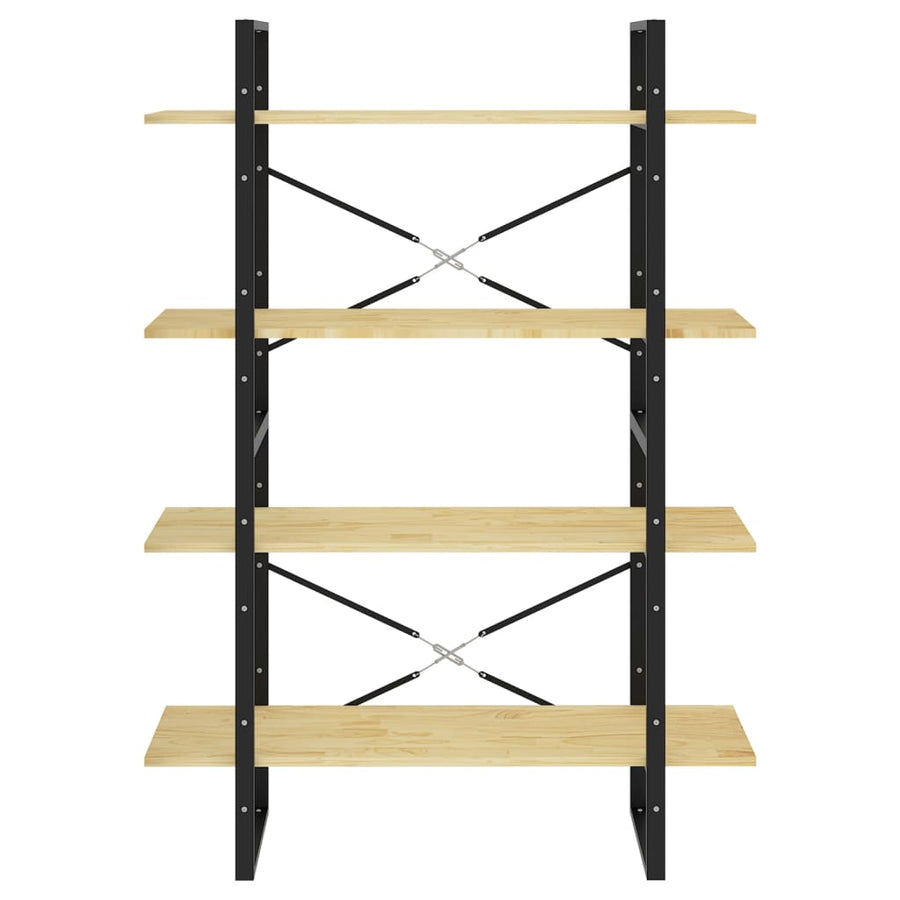 Boekenkast Met 4 Schappen Massief Grenen Naturel 100 x 30 x 140 cm Hout