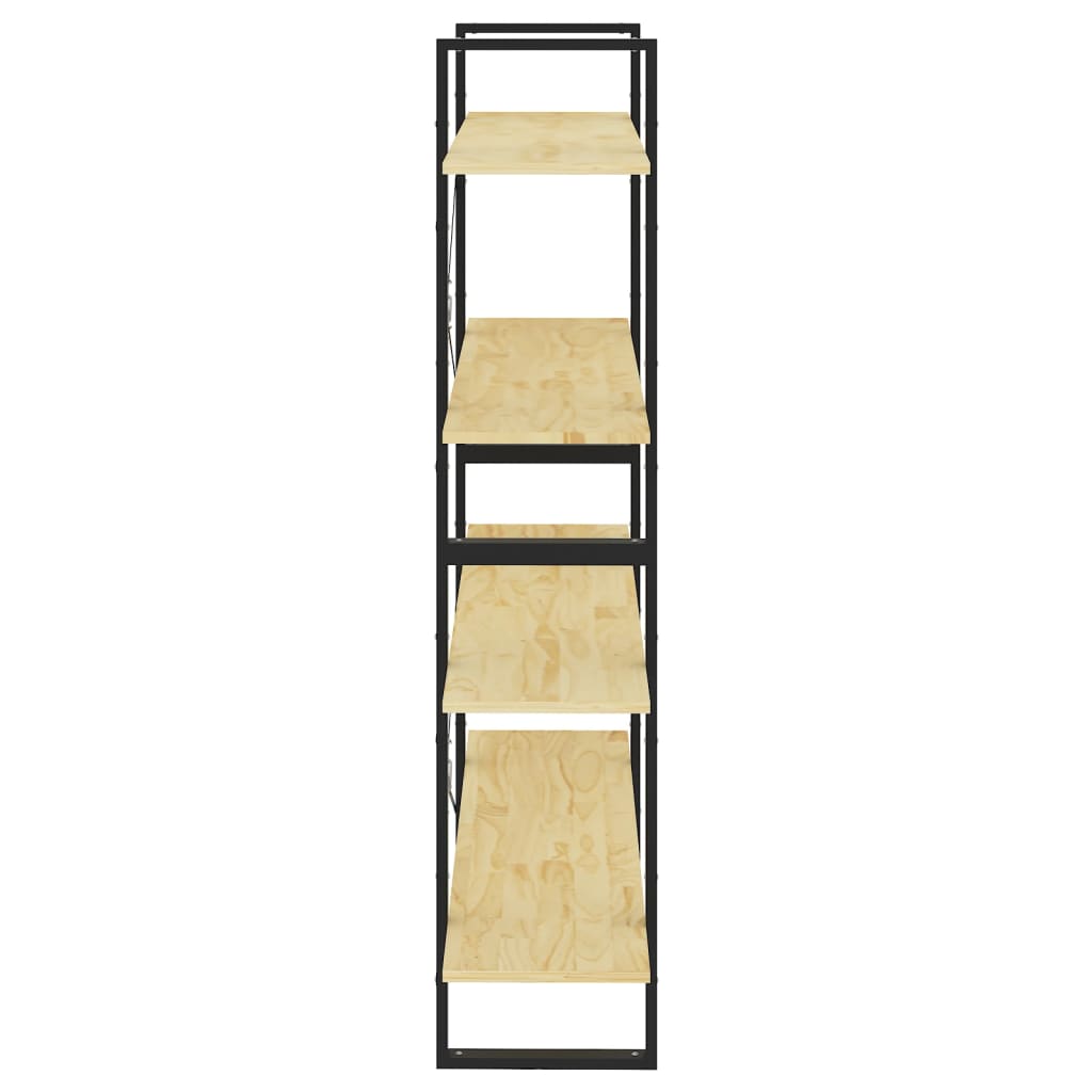 Boekenkast Met 4 Schappen Massief Grenen Naturel 100 x 30 x 140 cm Hout