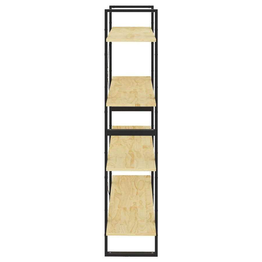 Boekenkast Met 4 Schappen Massief Grenen Naturel 100 x 30 x 140 cm Hout
