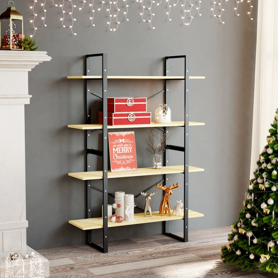 Boekenkast Met 4 Schappen Massief Grenen Naturel 100 x 30 x 140 cm Hout