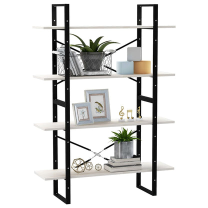Boekenkast Met 4 Schappen Massief Grenen Wit 100 x 30 x 140 cm Hout