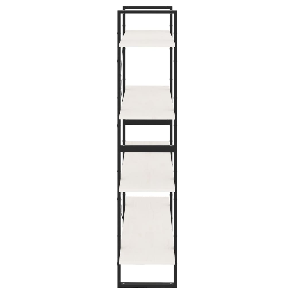 Boekenkast Met 4 Schappen Massief Grenen Wit 100 x 30 x 140 cm Hout