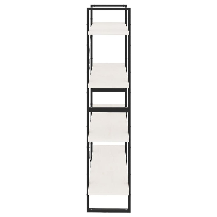 Boekenkast Met 4 Schappen Massief Grenen Wit 100 x 30 x 140 cm Hout