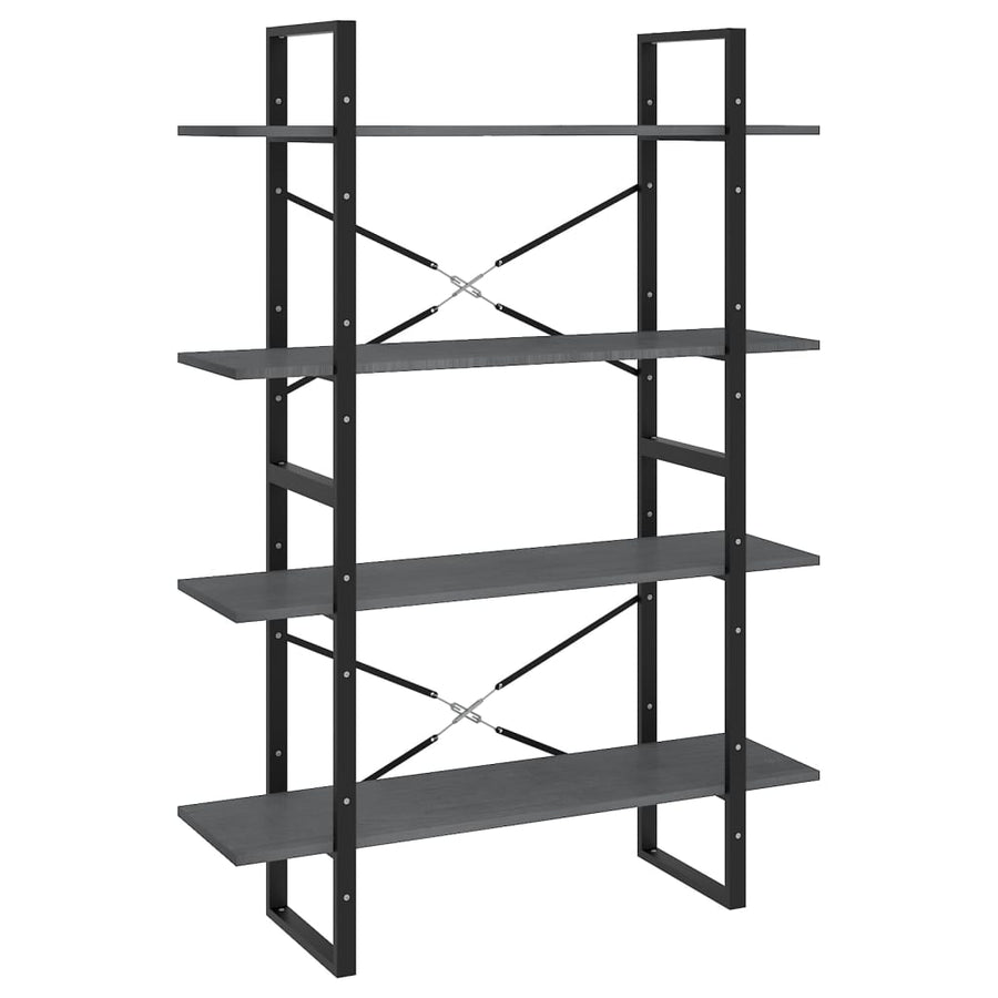 Boekenkast Met 4 Schappen Grenen Grijs 100 x 30 x 140 cm Hout