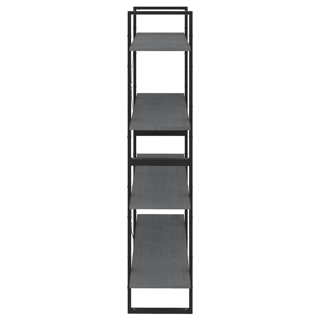 Boekenkast Met 4 Schappen Grenen Grijs 100 x 30 x 140 cm Hout