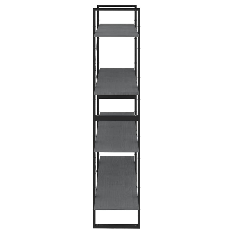 Boekenkast Met 4 Schappen Grenen Grijs 100 x 30 x 140 cm Hout