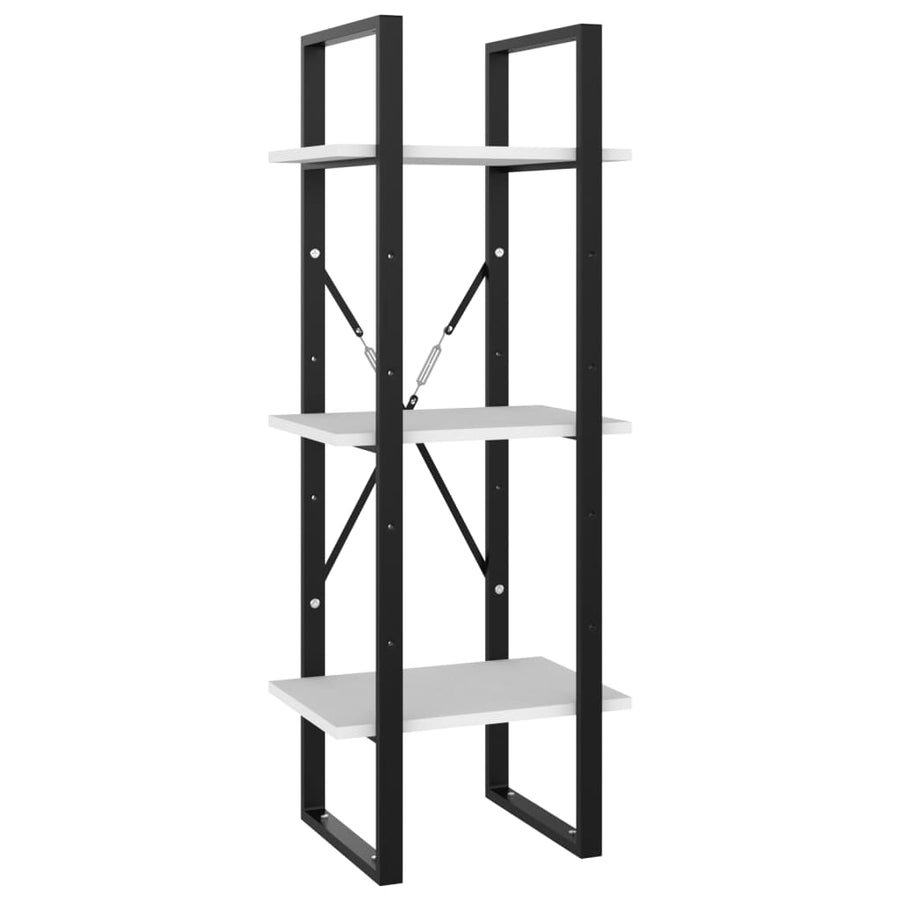 Boekenkast Met 3 Schappen Wit 40 x 30 x 105 cm Bewerkt hout