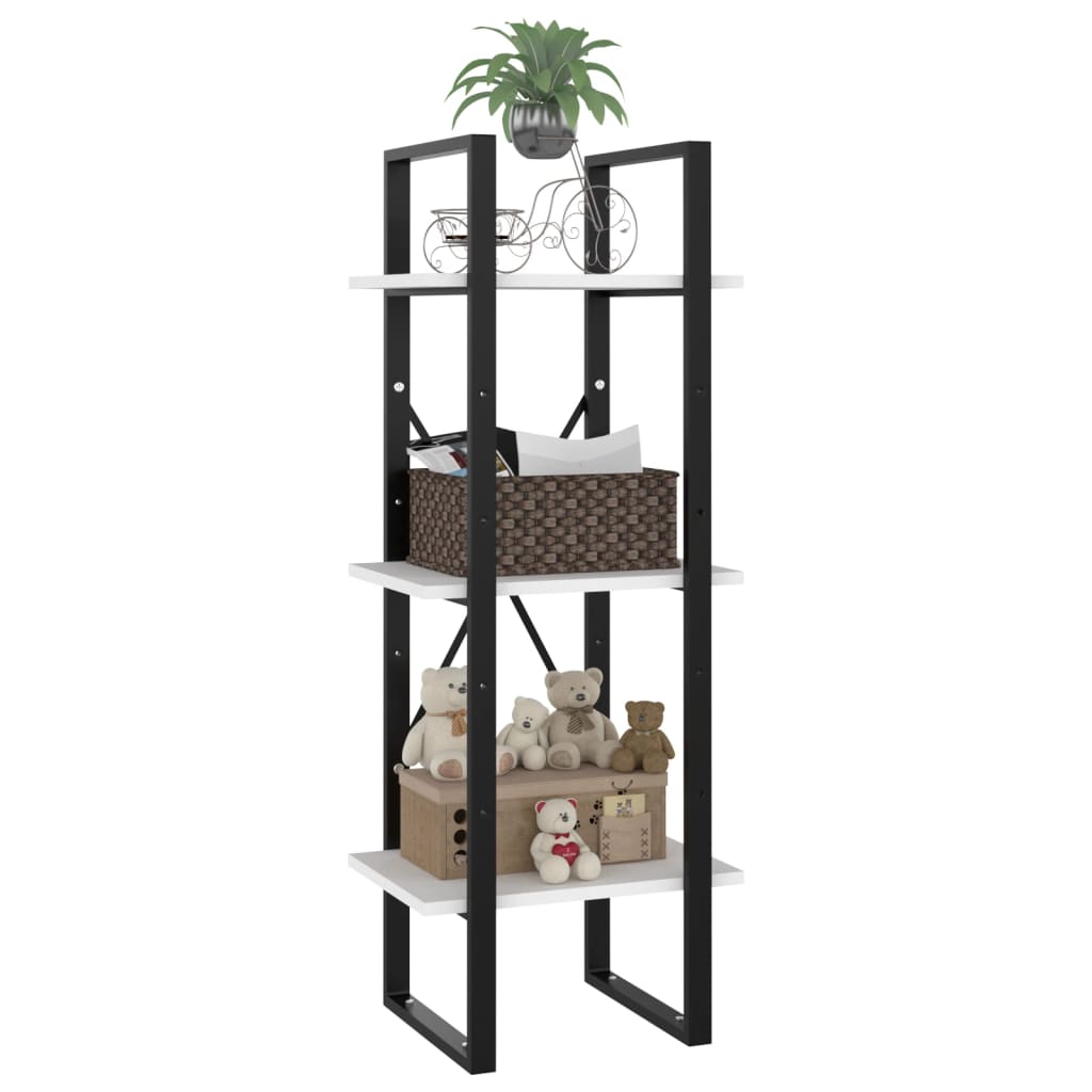 Boekenkast Met 3 Schappen Wit 40 x 30 x 105 cm Bewerkt hout