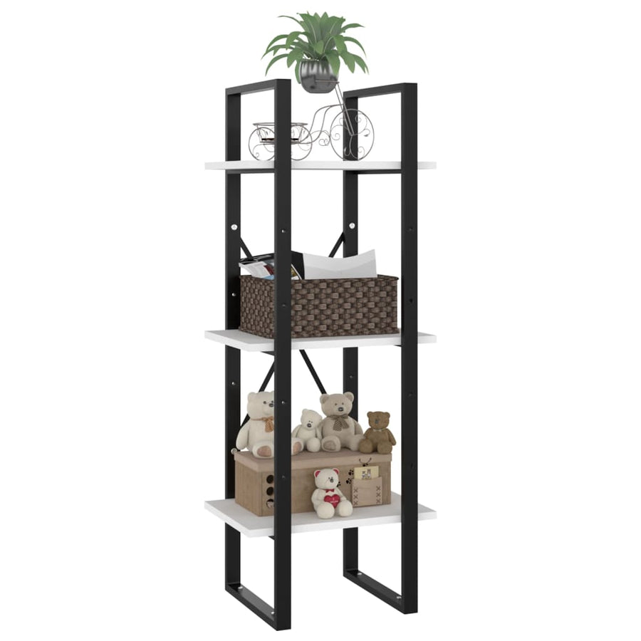 Boekenkast Met 3 Schappen Wit 40 x 30 x 105 cm Bewerkt hout