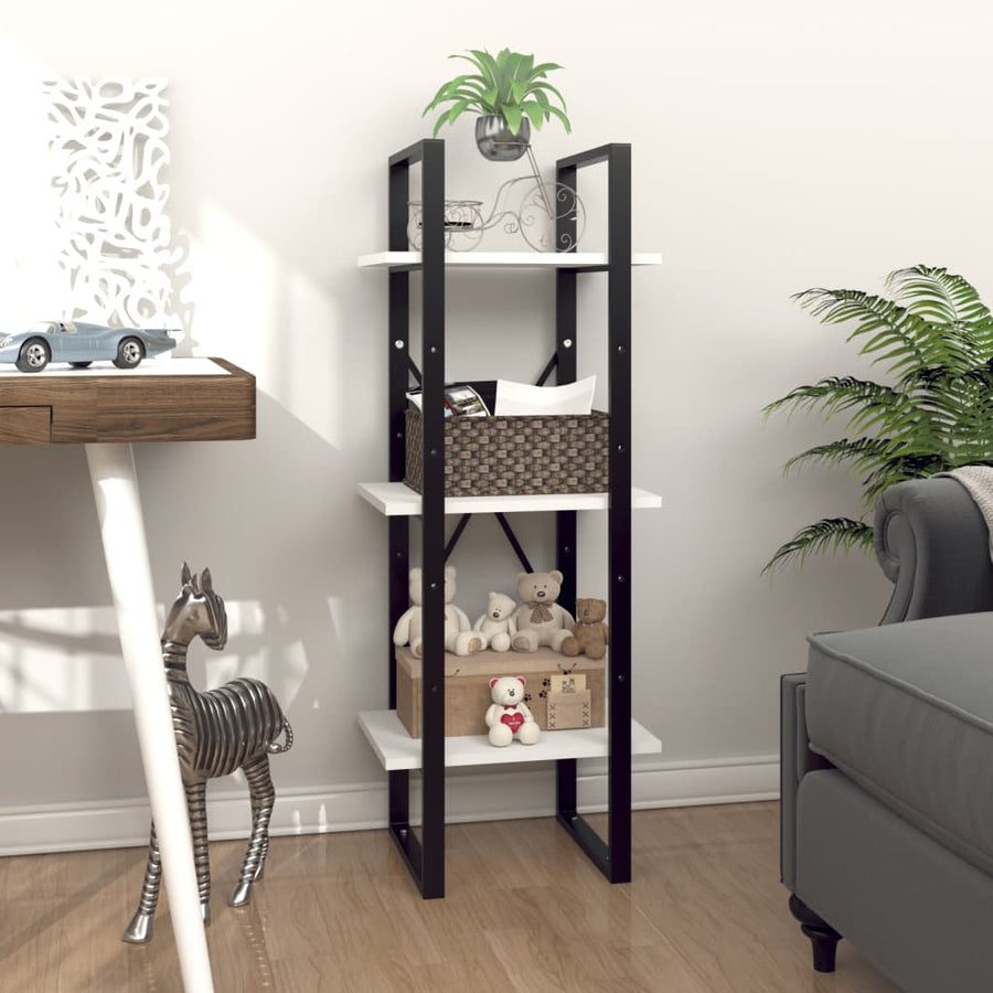 Boekenkast Met 3 Schappen Wit 40 x 30 x 105 cm Bewerkt hout