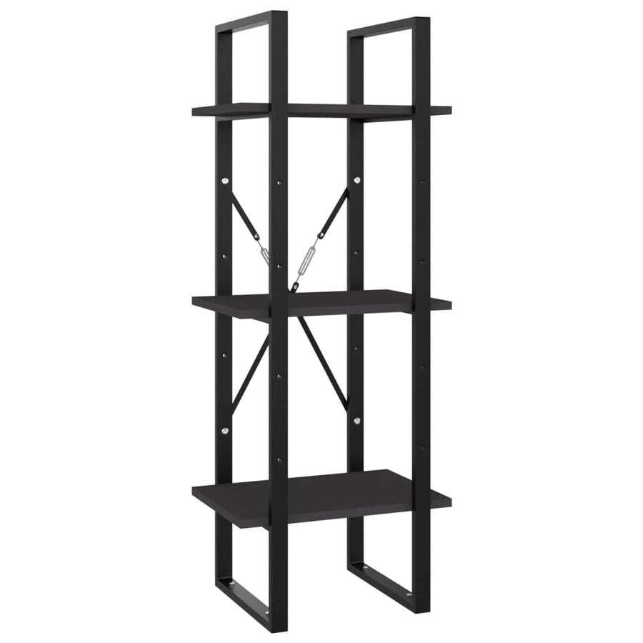 Boekenkast Met 3 Schappen Spaanplaat Grijs 40 x 30 x 105 cm Bewerkt hout