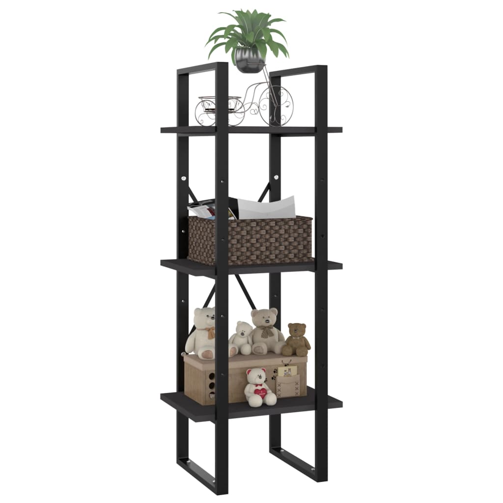 Boekenkast Met 3 Schappen Spaanplaat Grijs 40 x 30 x 105 cm Bewerkt hout