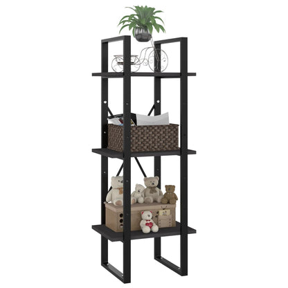 Boekenkast Met 3 Schappen Spaanplaat Grijs 40 x 30 x 105 cm Bewerkt hout