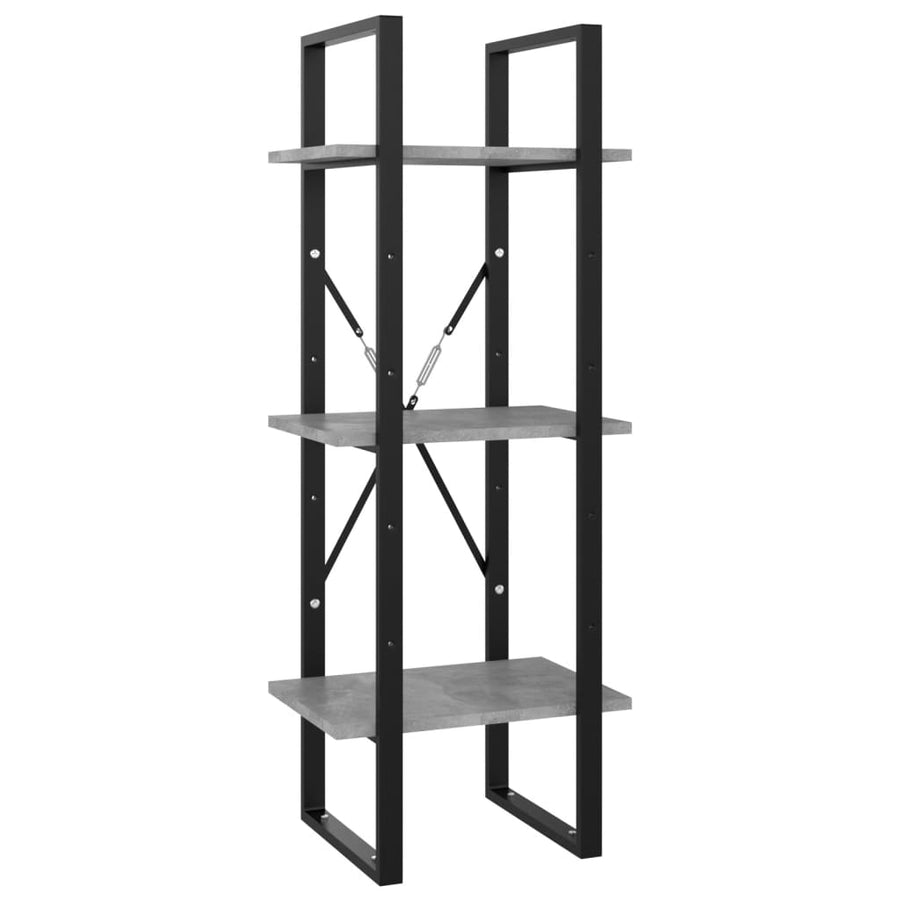 Boekenkast Met 3 Schappen Spaanplaat Betongrijs 40 x 30 x 105 cm Bewerkt hout